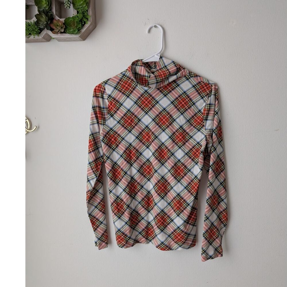 J.Crew plaid stretch knit turtleneck